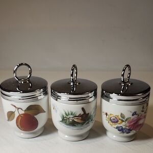 Royal Worcester Set of 3 Egg Coddler with Lids